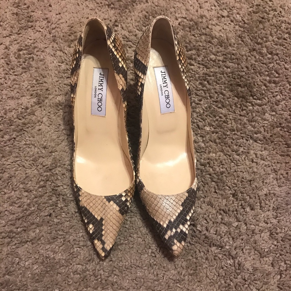 Jimmy Choo Snake Print Heels